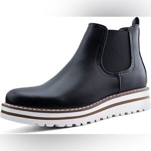Jabasic Black Ankle Boots with White Sole
